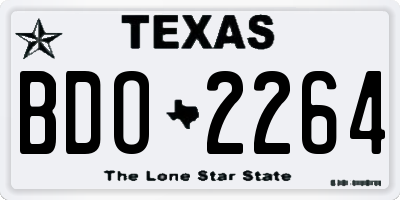 TX license plate BDO2264