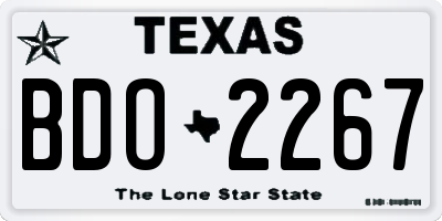 TX license plate BDO2267