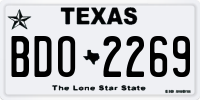 TX license plate BDO2269