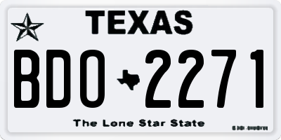 TX license plate BDO2271