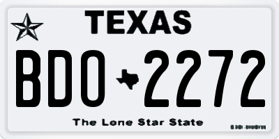 TX license plate BDO2272