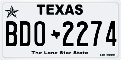 TX license plate BDO2274