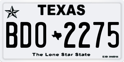 TX license plate BDO2275