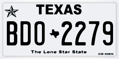 TX license plate BDO2279