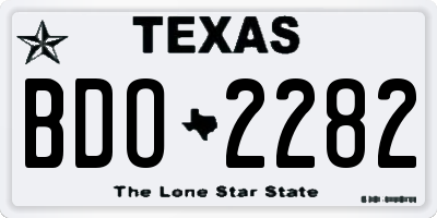 TX license plate BDO2282