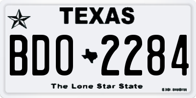 TX license plate BDO2284