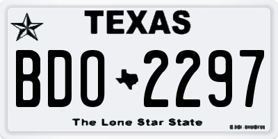 TX license plate BDO2297