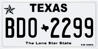 TX license plate BDO2299