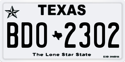 TX license plate BDO2302