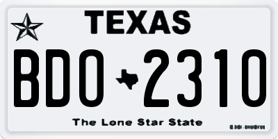 TX license plate BDO2310