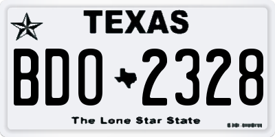 TX license plate BDO2328