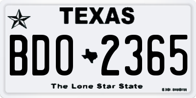 TX license plate BDO2365