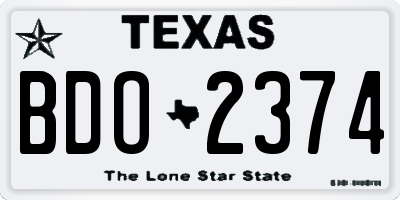 TX license plate BDO2374