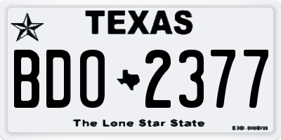 TX license plate BDO2377