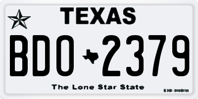 TX license plate BDO2379