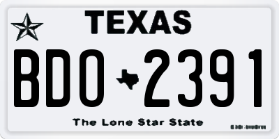 TX license plate BDO2391