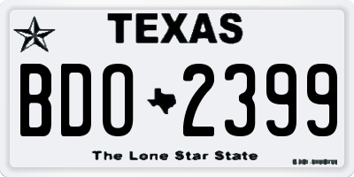 TX license plate BDO2399