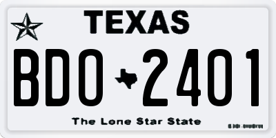 TX license plate BDO2401