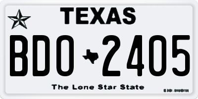 TX license plate BDO2405