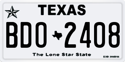 TX license plate BDO2408