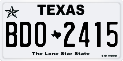 TX license plate BDO2415