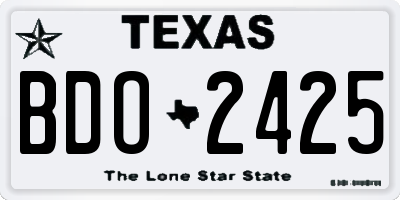 TX license plate BDO2425