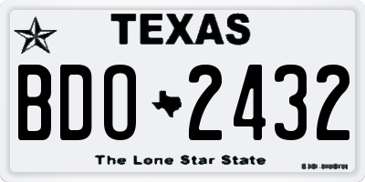 TX license plate BDO2432