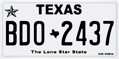 TX license plate BDO2437