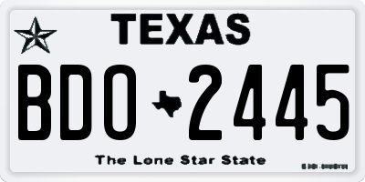 TX license plate BDO2445