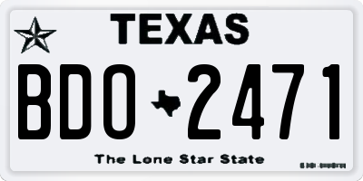 TX license plate BDO2471