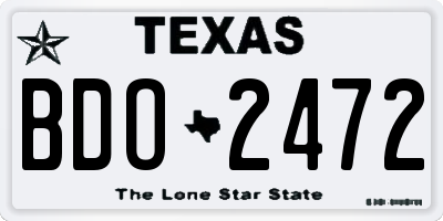 TX license plate BDO2472
