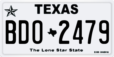 TX license plate BDO2479
