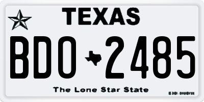 TX license plate BDO2485