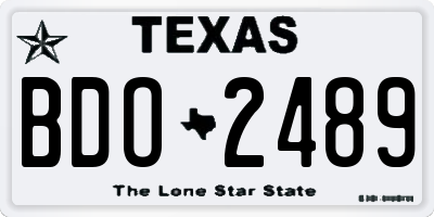 TX license plate BDO2489