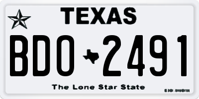 TX license plate BDO2491