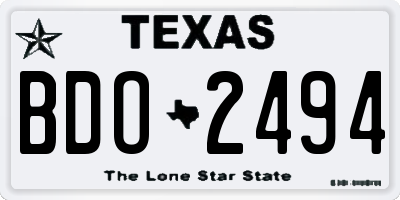 TX license plate BDO2494