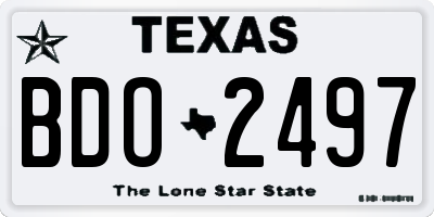 TX license plate BDO2497