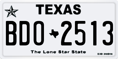 TX license plate BDO2513