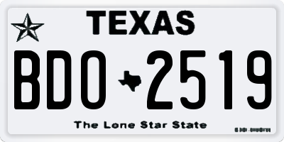 TX license plate BDO2519
