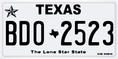 TX license plate BDO2523