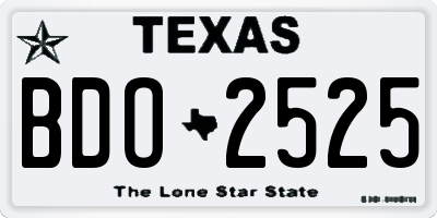 TX license plate BDO2525
