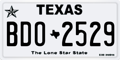 TX license plate BDO2529
