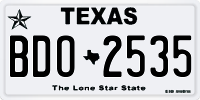 TX license plate BDO2535