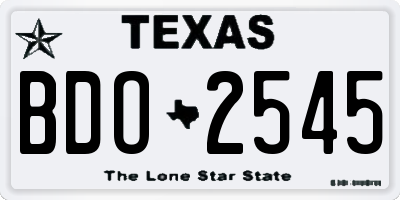 TX license plate BDO2545