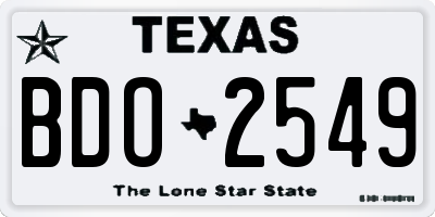 TX license plate BDO2549
