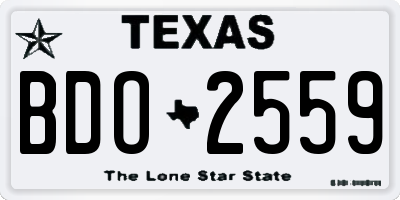 TX license plate BDO2559