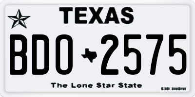 TX license plate BDO2575