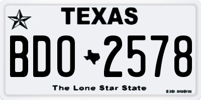 TX license plate BDO2578