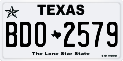 TX license plate BDO2579