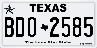 TX license plate BDO2585